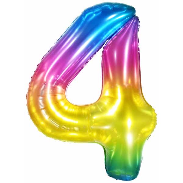 34-Inch Jelly Rainbow Number 4 Balloon