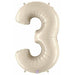 Megaloon White Sand Number 3 Balloon, 34 Inch