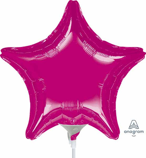Fuchsia Star Foil Balloon, 9 Inch