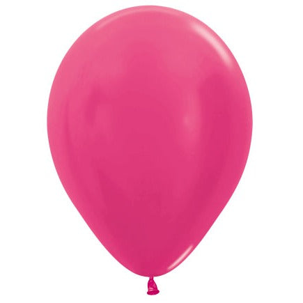 Sempertex 11" Metallic Fuchsia Latex Balloons, 50 Pack
