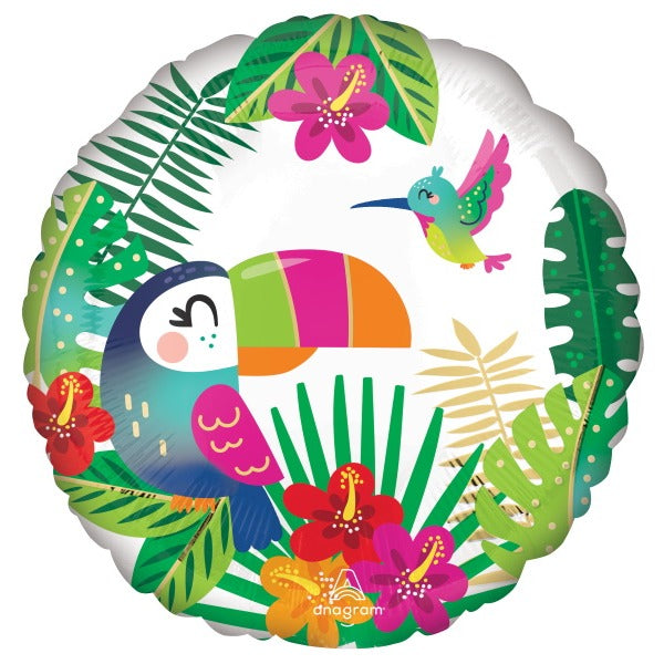 Tropical Paradise 18-Inch Round Foil Balloon
