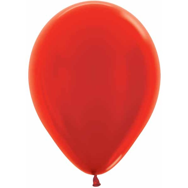 Sempertex 11 Inch Metallic Red Latex Balloons, 50 Count