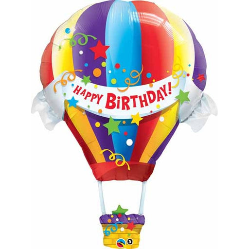 42-Inch Birthday Hot Air Balloon Shaped Foil Balloon