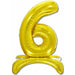 26-Inch Gold Stand-Up Number 6 Balloon