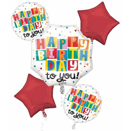 Celebrate the Day Happy Birthday Foil Balloon Bouquet