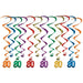 80th Birthday Assorted Hanging Whirls, 12 Pack