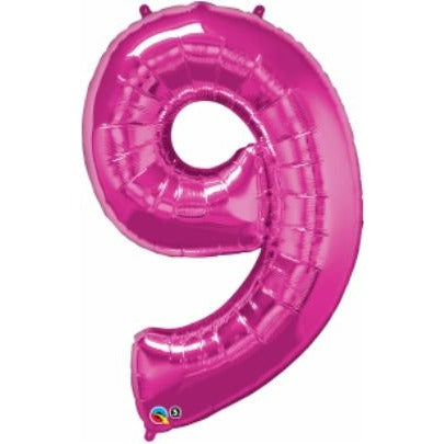 34-Inch Magenta Number 9 Balloon