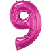 34-Inch Magenta Number 9 Balloon