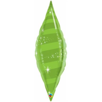 38-Inch Lime Green Taper Swirl Foil Balloon
