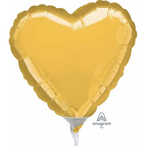 4-Inch Gold Heart Foil Balloon