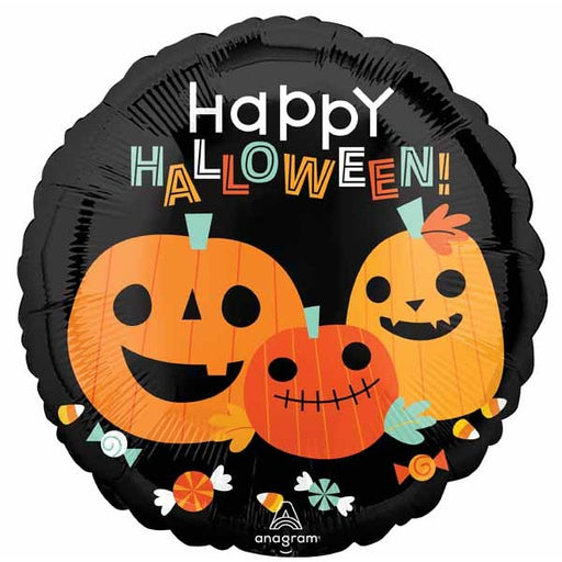 Halloween Pumpkins 18 Inch Round Foil Balloon