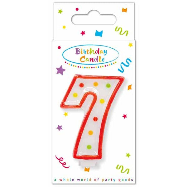 Dots Number 7 Birthday Candle