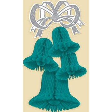 20-Inch Teal Bell Cluster Decoration