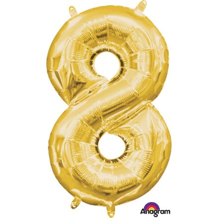 16-Inch Gold Number 8 Balloon
