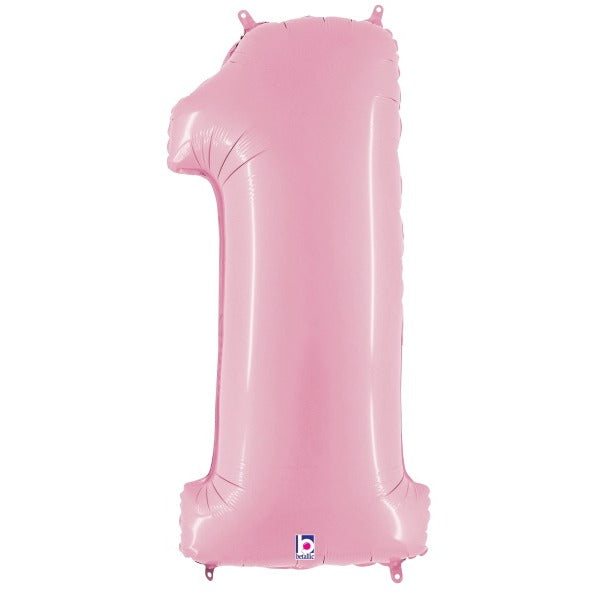 Megaloon Number 1 Pastel Pink Balloon