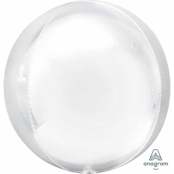 White Orbz Foil Balloon, 16 Inch
