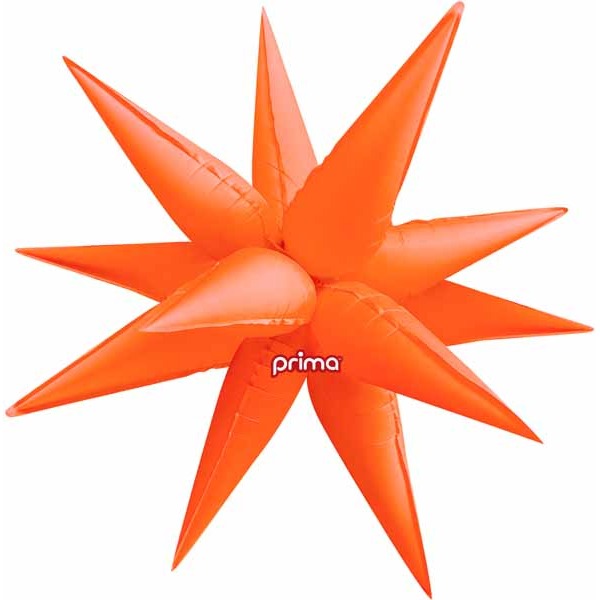 Prima 26" Electric Orange Starburst Foil Balloon