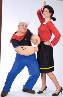 Popeye Adult Costume with Muscle Arms