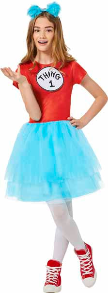 Dr. Seuss Thing Costume Dress, Youth XL