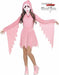 Pastel Pink Sparkle Ghost Face Child Costume, Medium