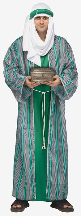 Adult Green Wise Man Costume with Headdress