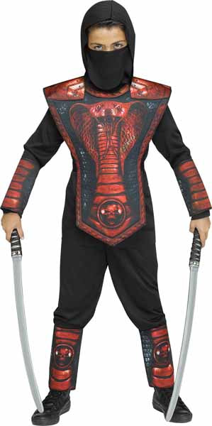 Red Cobra Ninja Child Costume, Medium 8/10