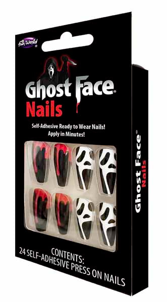 Ghost Face Blood Drip Costume Nails