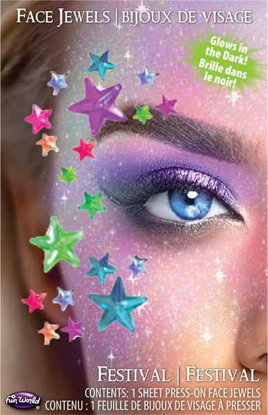 Festive Glow in the Dark Face Jewels
