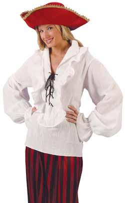White Fancy Pirate Shirt with Ruffled Front