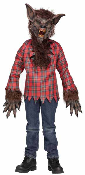 Brown Werewolf Child Costume, Large 12/14