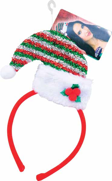 Green and Red Holiday Hat Headband
