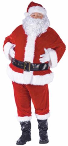 Complete Adult Velour Santa Suit, Standard Size 40-48