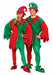 Adult Unisex Red and Green Christmas Elf Costume Set