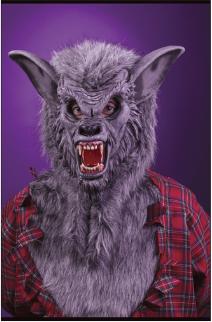 Ferocious Fangs Grey Werewolf Mask