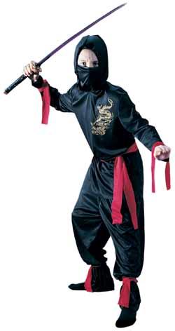 Black Ninja Child Costume, Large 12-14