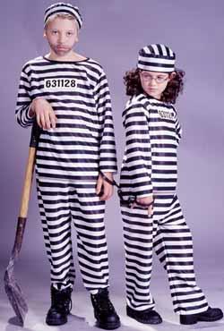 Child Jailbird Convict Costume, Large (12-14)