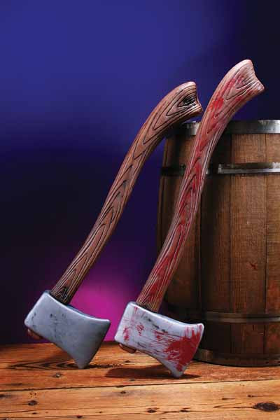 Accessoire de costume d'Halloween hache ensanglantée