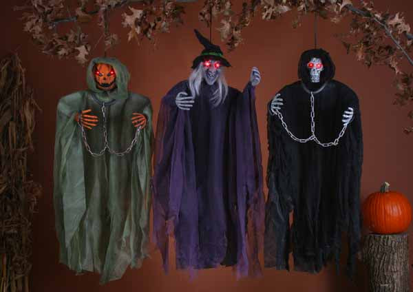 36-Inch Light-Up Hanging Reaper Halloween Decoration