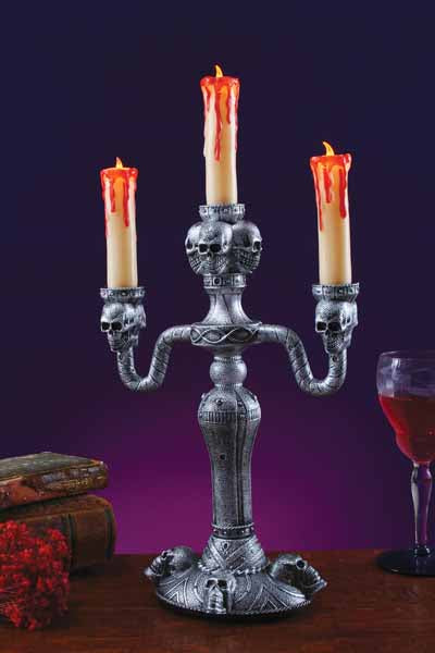 Candélabre lumineux de 14 pouces avec flammes LED