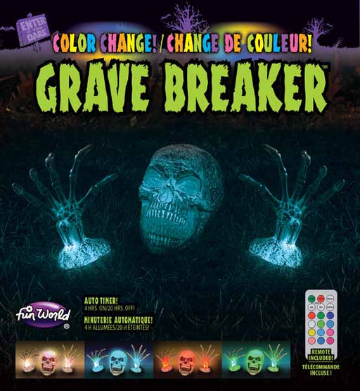 Décoration d'Halloween « Grave Breaker » à changement de couleur avec télécommande