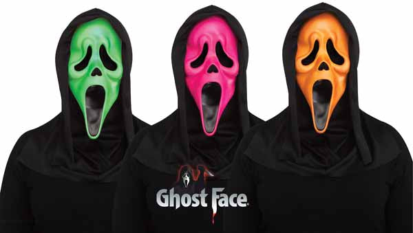 Fluorescent Orange Ghost Face Mask