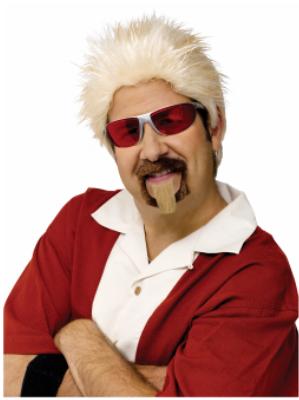 Celebrity Chef Spiky Blonde Wig & Goatee Set