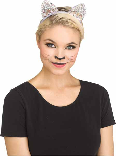 Grey Jeweled Cat Ears