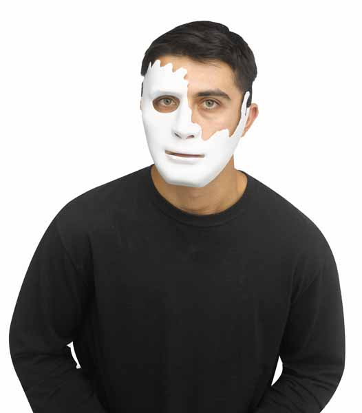 White Cracked Half Mask