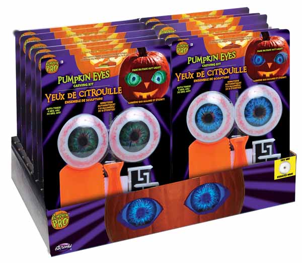 PUMPKIN EYES CARVE & LIGHT KIT 12/ DIS