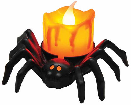 Décoration d'Halloween : bougeoir araignée lumineux