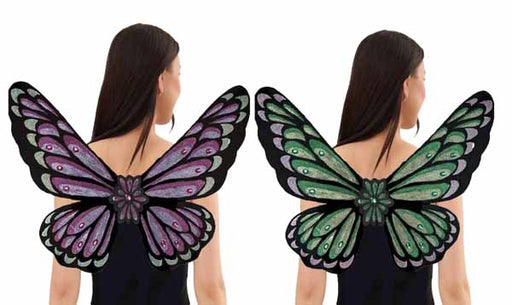 Ailes de costume de papillon ornées de bijoux, couleur violet améthyste