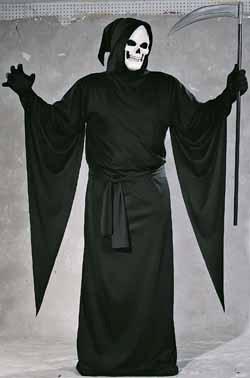 Adult Reaper Hooded Robe Costume with Belt, One Size
