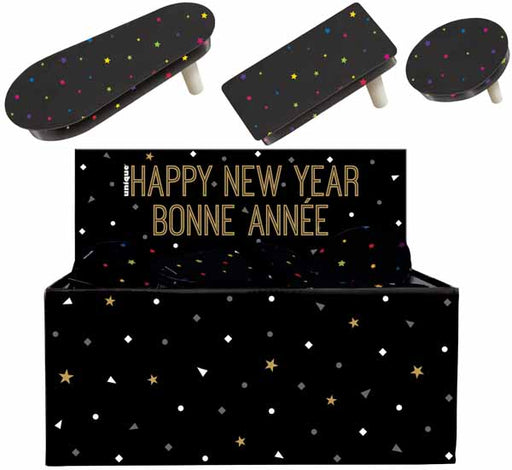 New Year's Metal Noisemakers, 24-Piece Display Box
