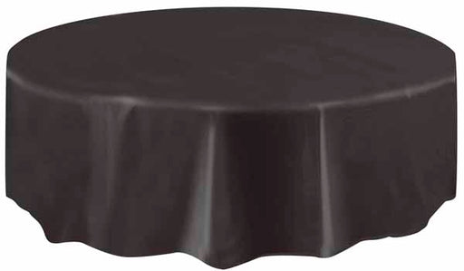 84" ROUND TABLECOVER BLACK 1PK